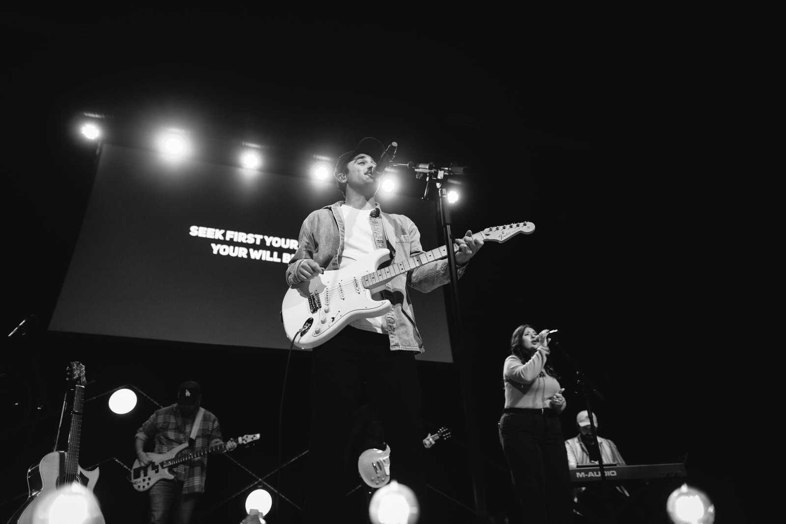 Josh Bissell performing on stage
