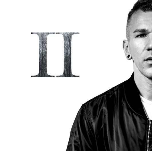 Black and white Chapter II artwork with a large Roman numeral two on the left and a portrait of Josh Clay on the right